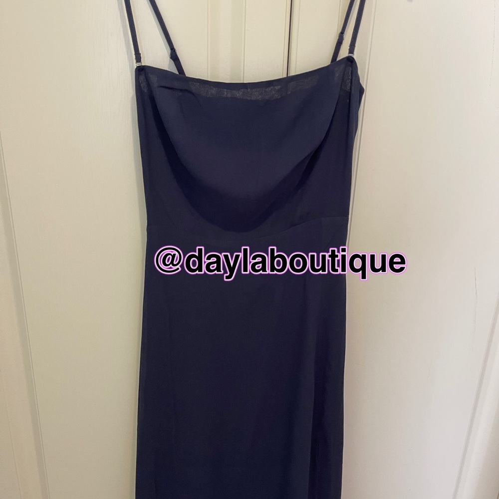Reformation Blue Strapless Dress with Elegant Silhouette - Picture 9 of 10